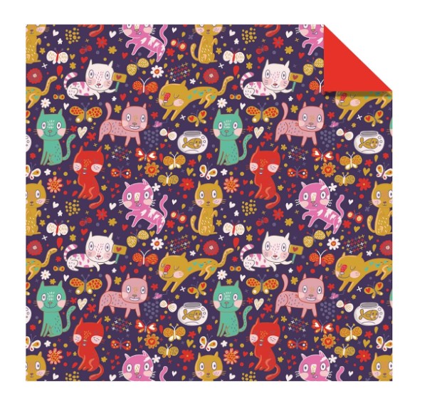 Tuttle Origami Paper 100 Sheets Cat Pattern
