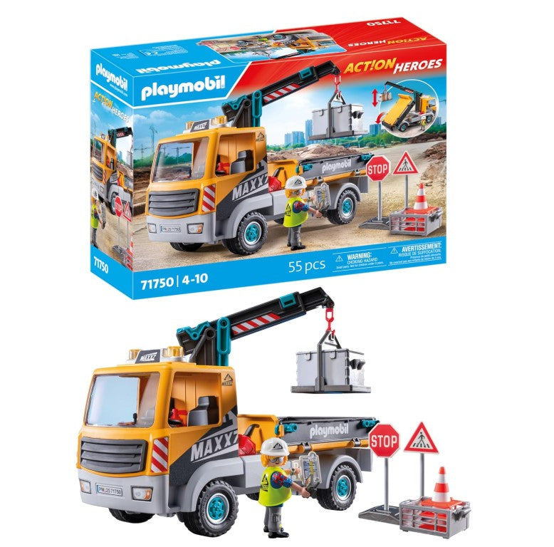 Playmobil Action Heroes Construction Truck With Crane 71750