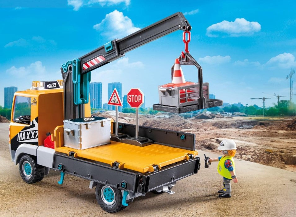 Playmobil Action Heroes Construction Truck With Crane 71750