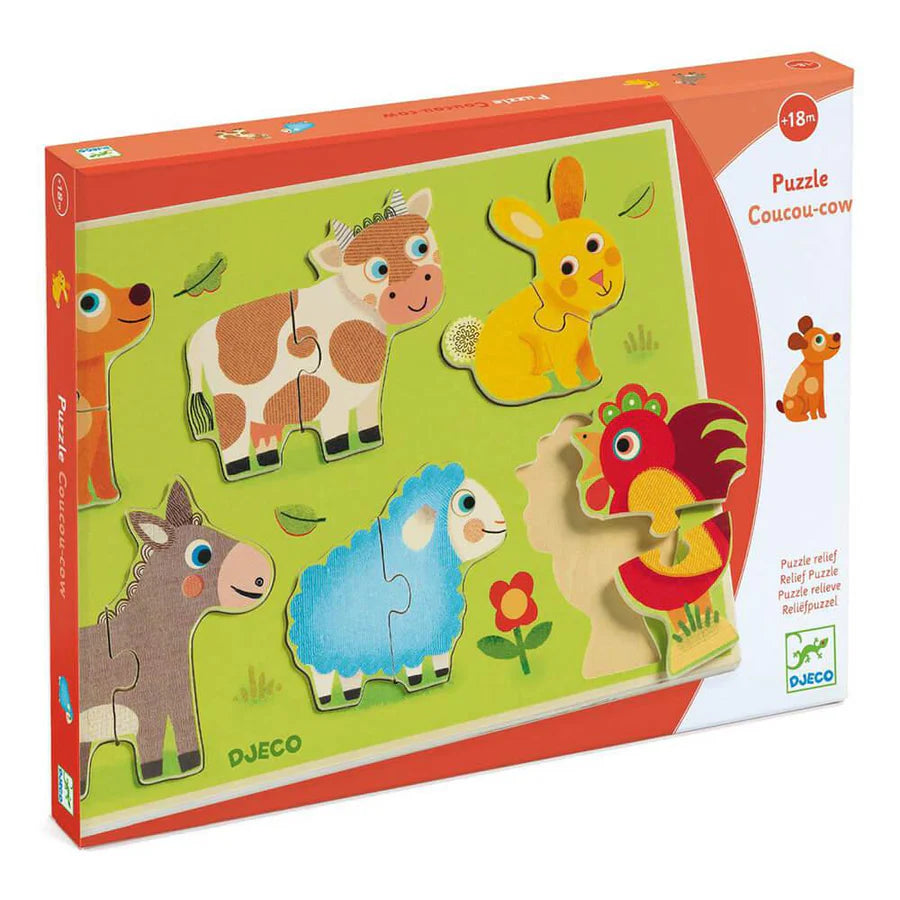 Djeco Coucou-cow 12 Piece Wooden Puzzle
