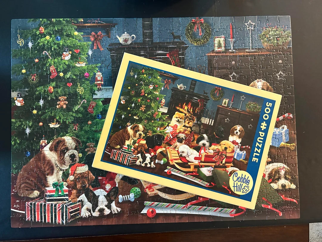Cobble Hill Christmas Puppies 500 Piece