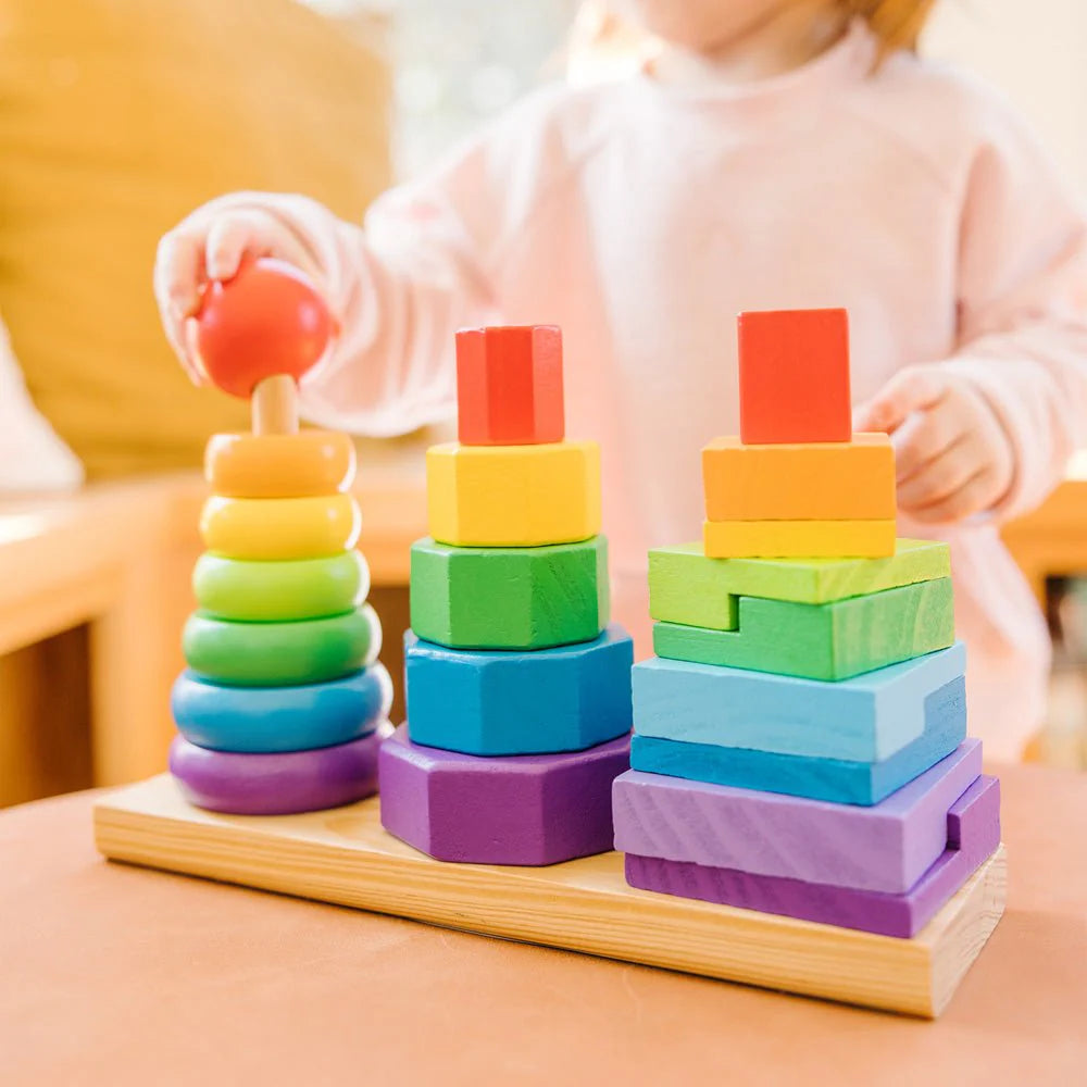 Melissa & Doug Geometric Rainbow Stacker 3 Piece