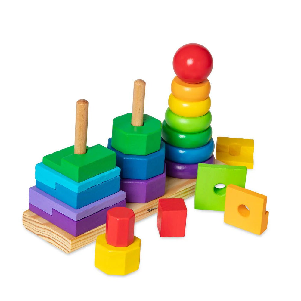 Melissa & Doug Geometric Rainbow Stacker 3 Piece