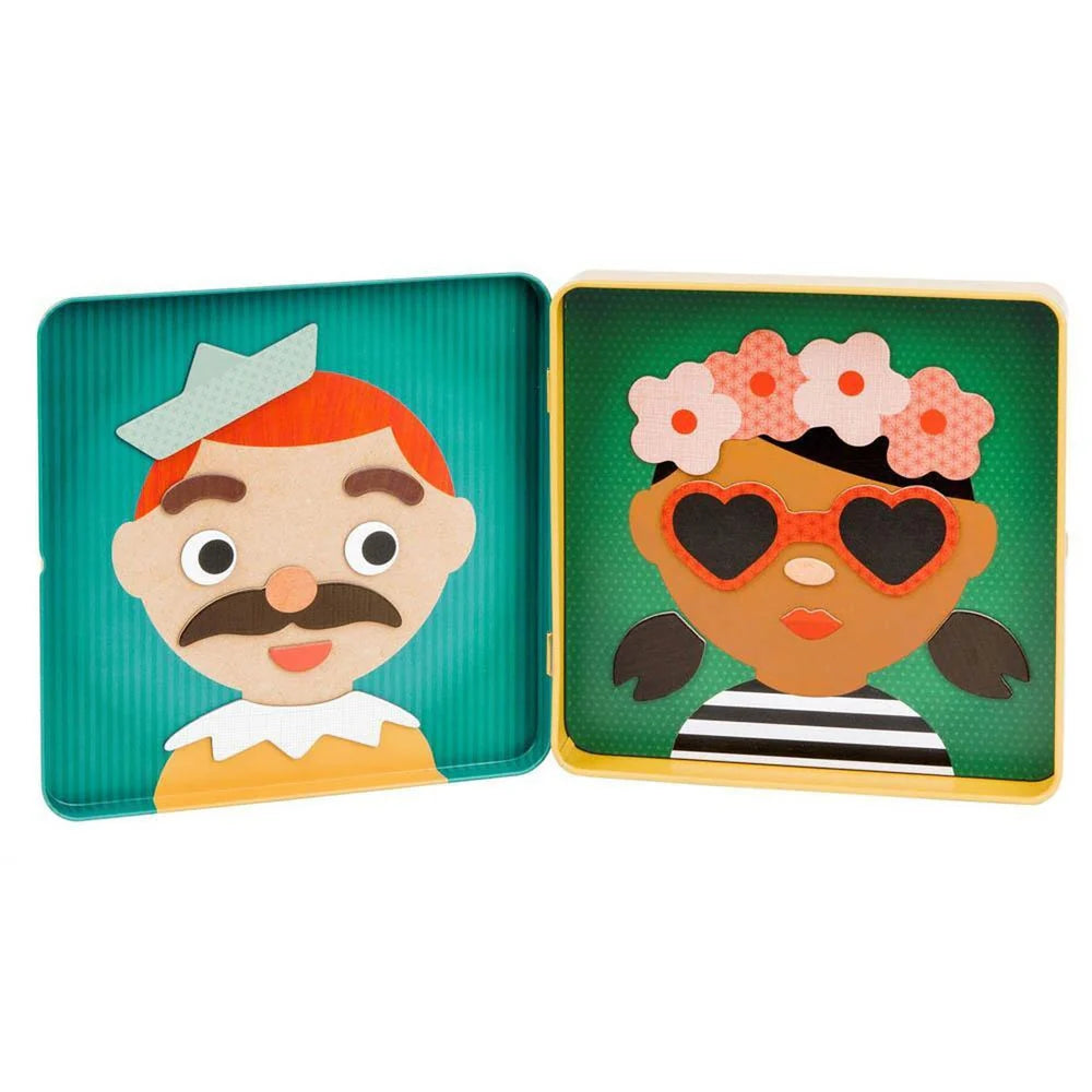 Petit Collage Funny Faces On-The-Go Magnet Play Set