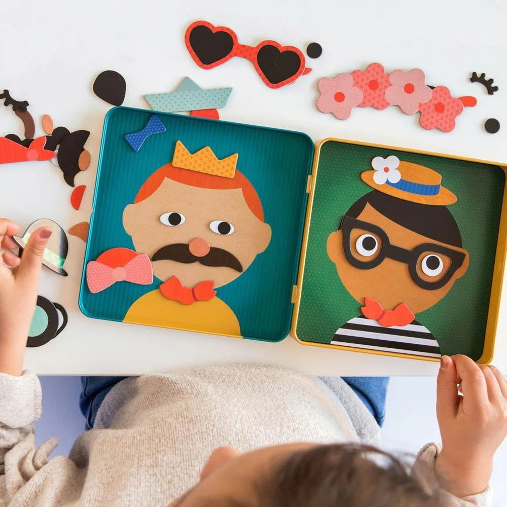 Petit Collage Funny Faces On-The-Go Magnet Play Set