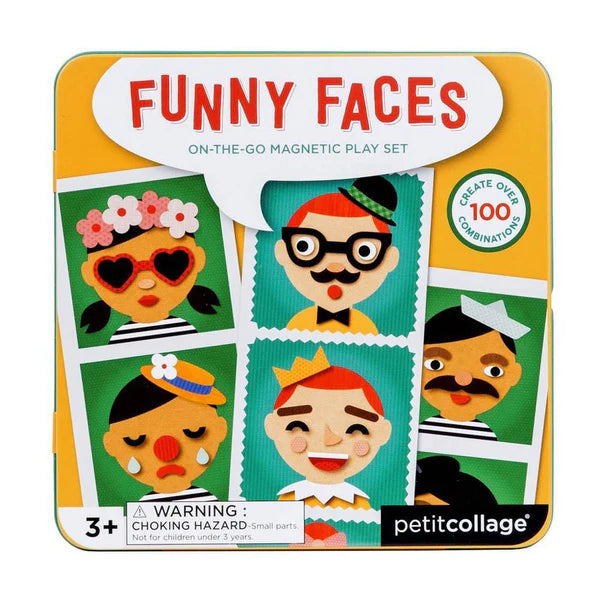 Petit Collage Funny Faces On-The-Go Magnet Play Set