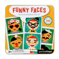 Petit Collage Funny Faces On-The-Go Magnet Play Set